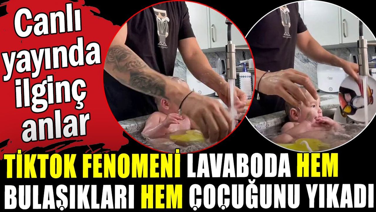 Tiktok Fenomeni Canlı Yayında Lavaboda Hem Çocuğunu Hem de Bulaşıkları Yıkadı