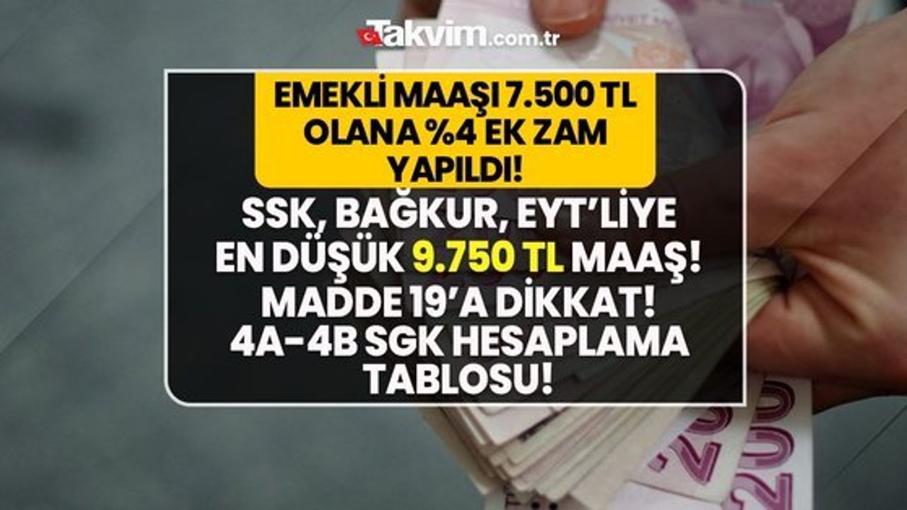 Temmuz Ayında Emekli Maaşlarına Yapılan Zam