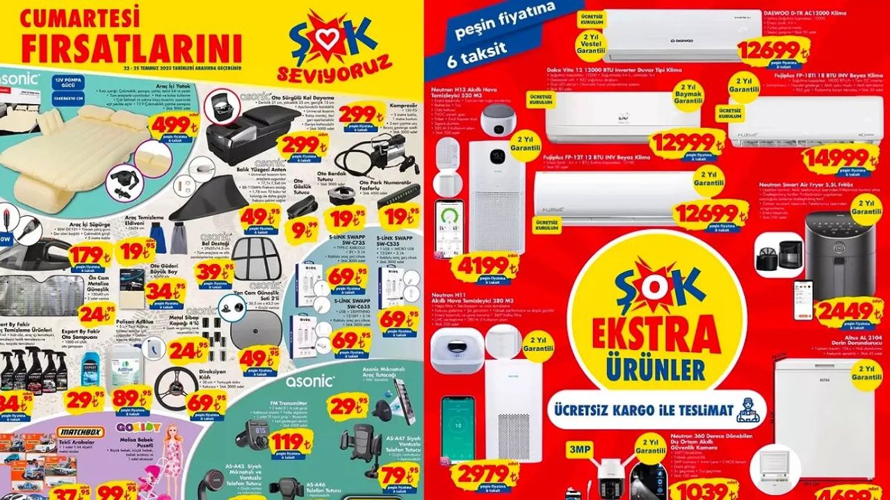 ŞOK 22 Temmuz 2023 Aktüel Ürünler Kataloğu
