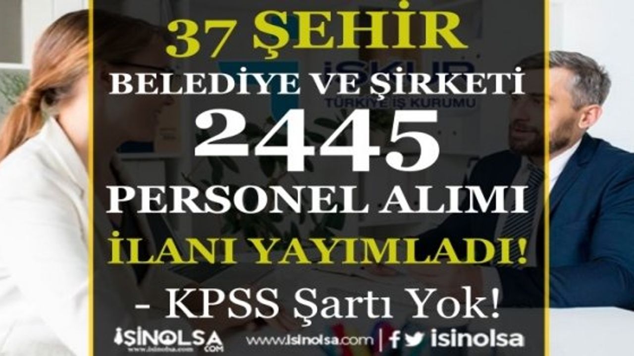 Belediyeler Personel Alımı İlanı - İŞKUR