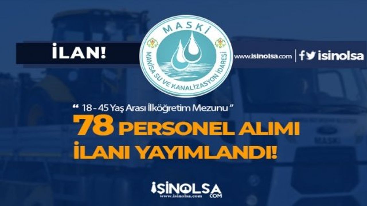 Manisa Su ve Kanalizasyon İdaresi Personel Alımı