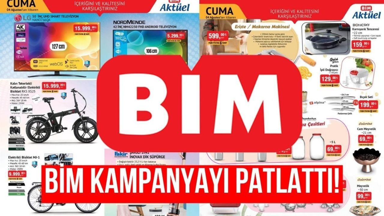 BİM 4 Ağustos Cuma Aktüel Ürünleri ve Fiyatları