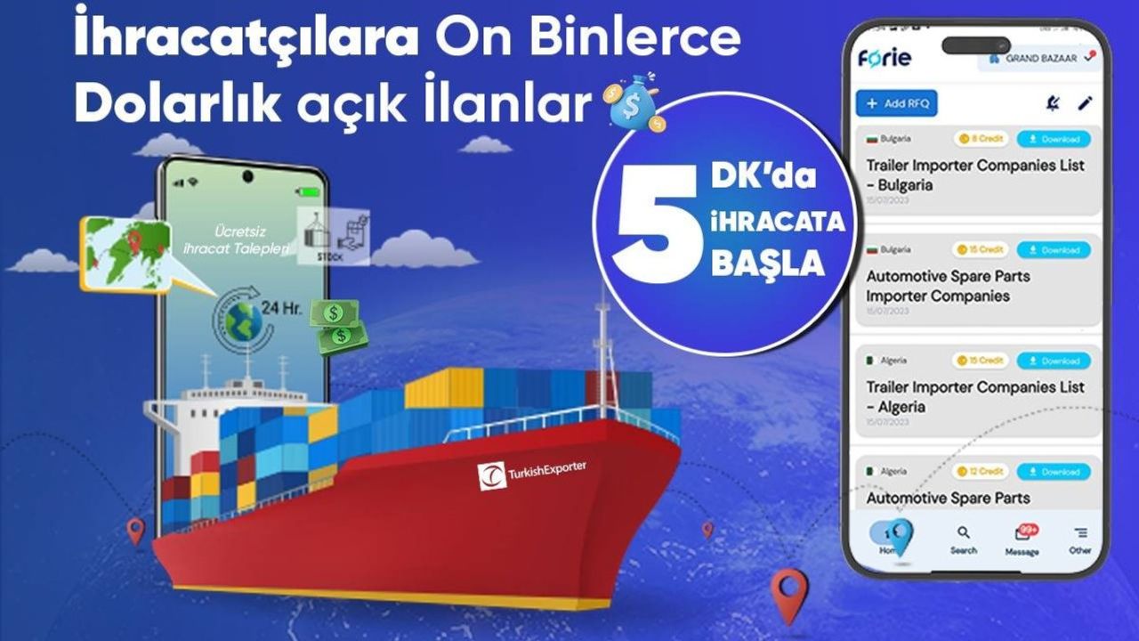 TurkishExporter ve Forie.com İhracat Platformlarından Haftalık İhracat Fırsatları