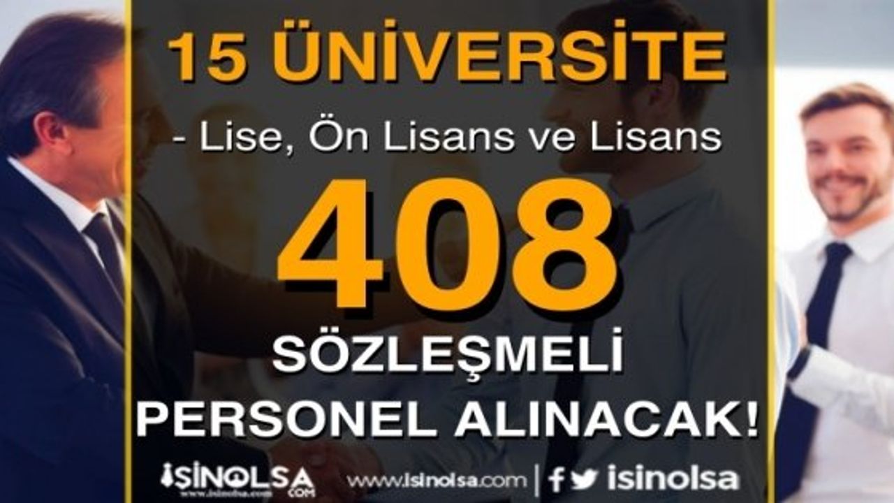 Üniversitelerde Sözleşmeli Personel Alımı İlanları Yayımlandı
