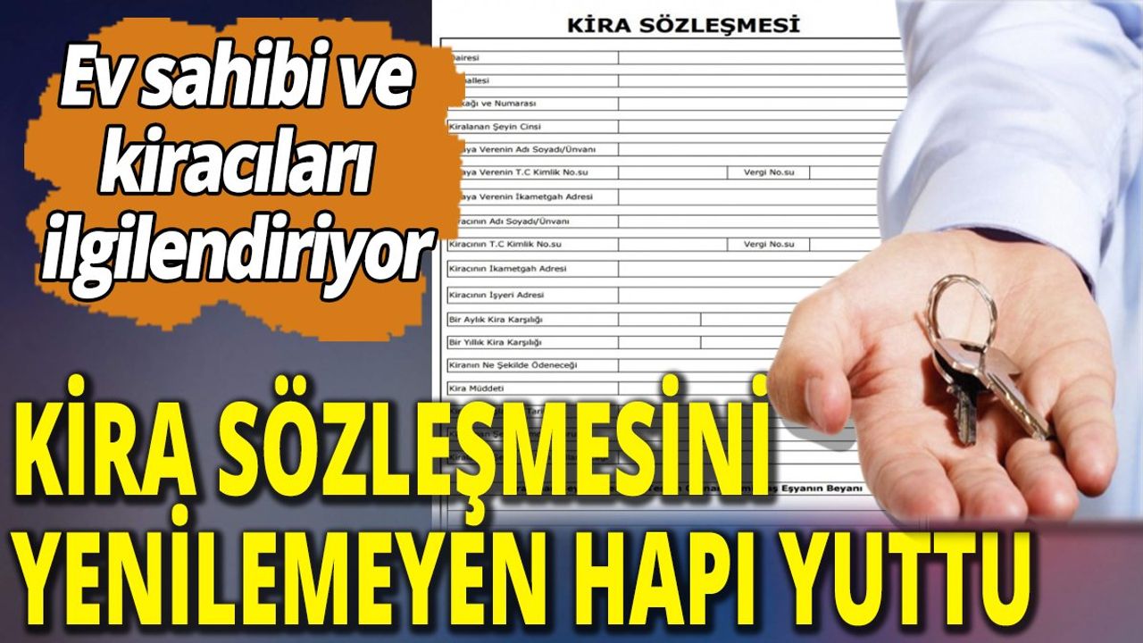 Kira Sözleşmesini Yenilemeyen Hapı Yuttu