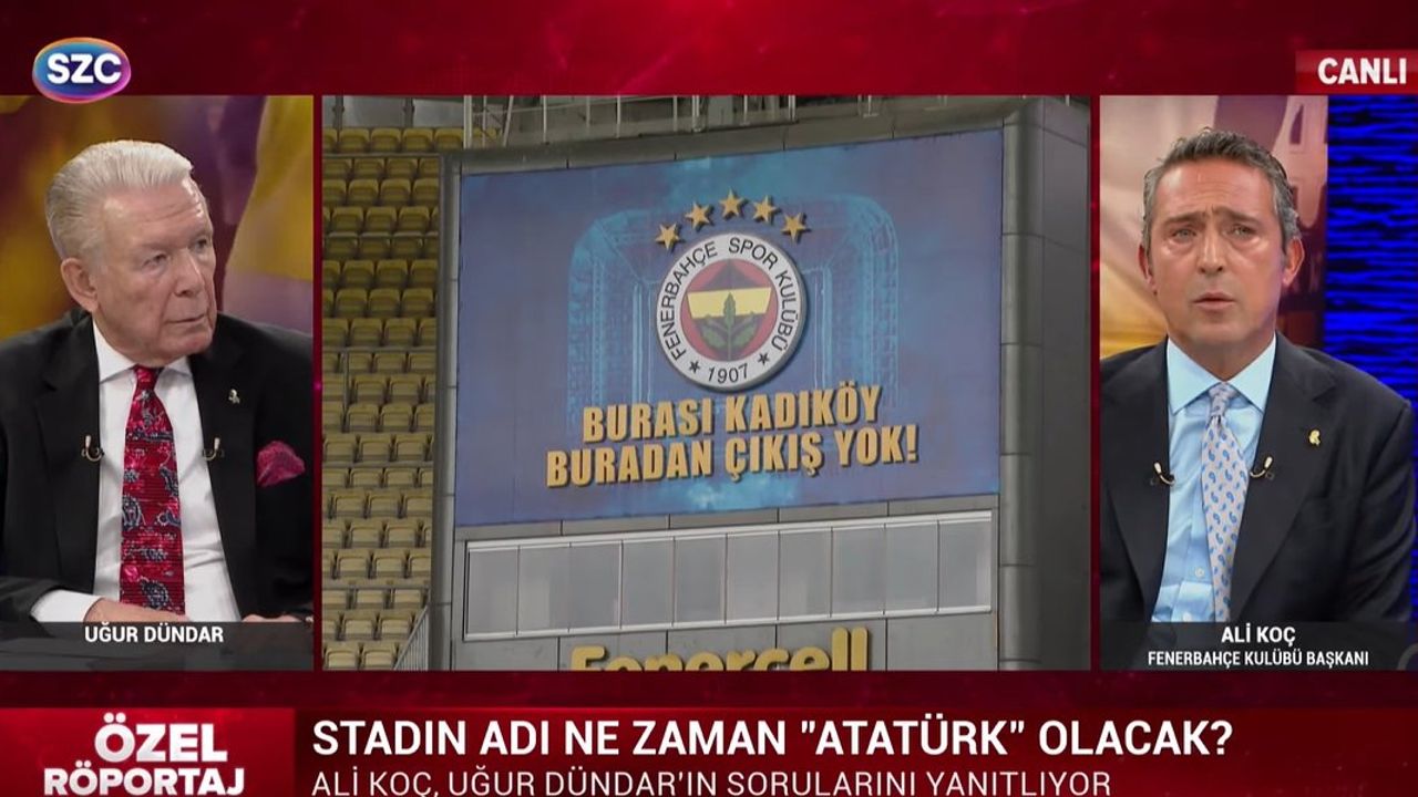 Fenerbahçe'nin Stadının Adı Ne Zaman 'Atatürk' Olacak? Ali Koç Canlı Yayında Açıkladı