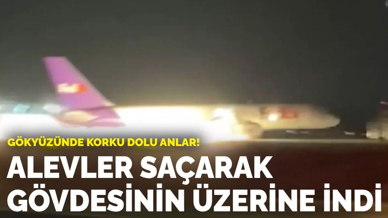 Gökyüzünde Korku Dolu Anlar! Alevler Saçarak Gövdesinin Üzerine İndi