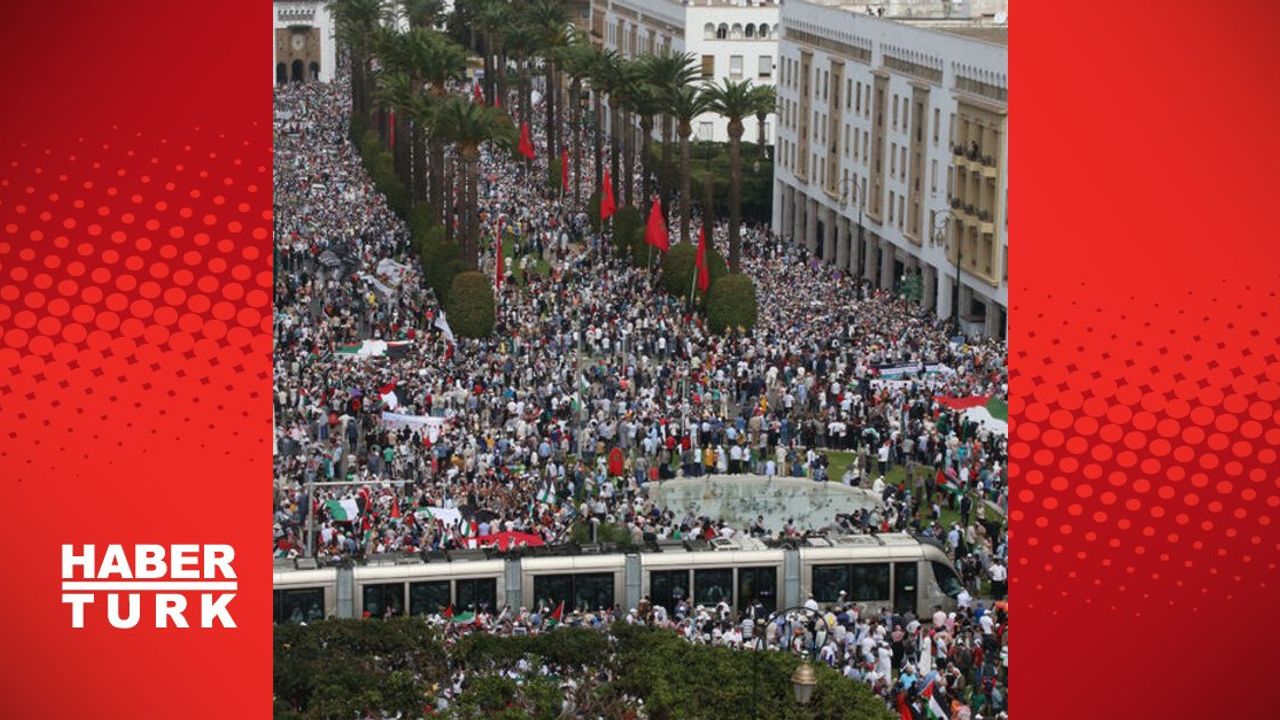 Fas'ta İsrail'e Karşı Filistin Destek Yürüyüşü Düzenlendi