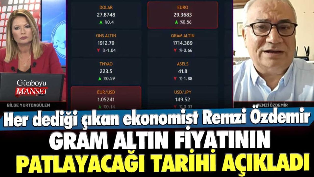 Ekonomist Remzi Özdemir Altın Fiyatının Patlayacağı Tarihi Açıkladı