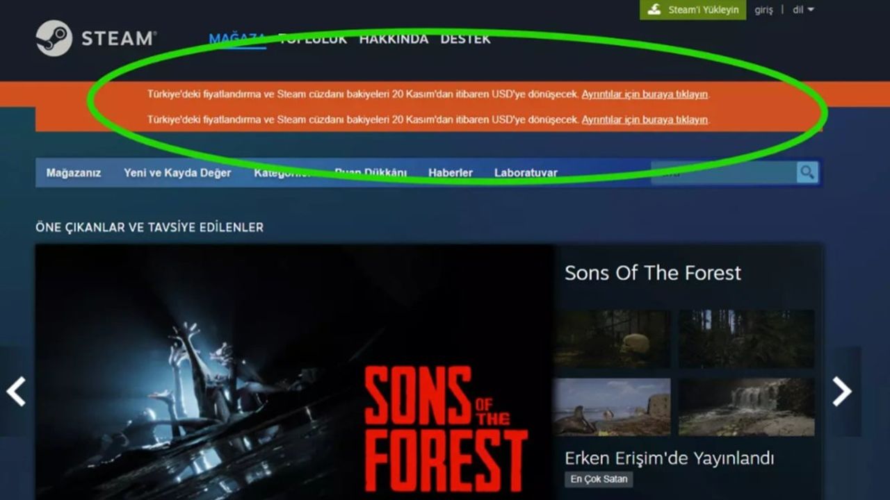 Steam Artık Türk Lirası Kullanmayacak