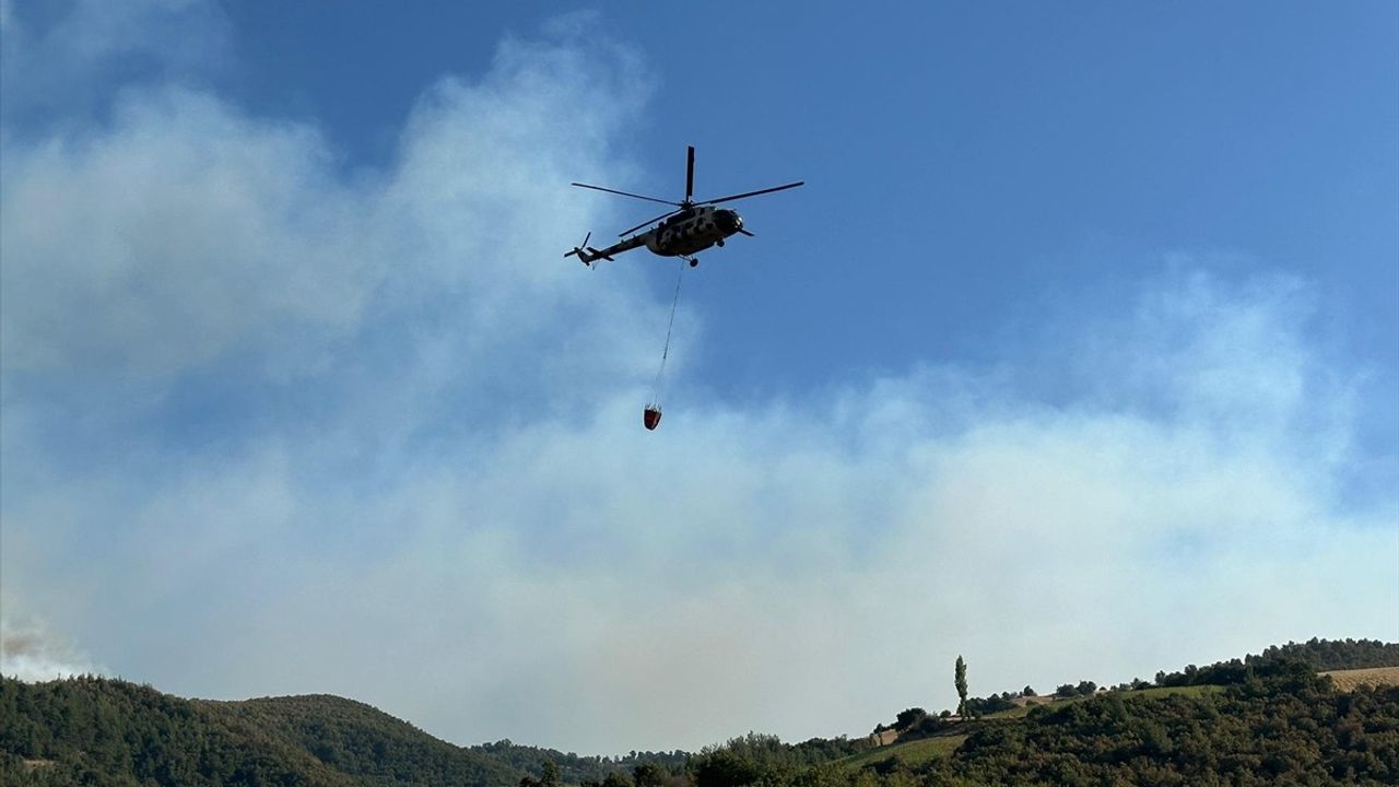 Uşak Eşme'de Çıkan Yangın Ormanı Tehdit Ediyor