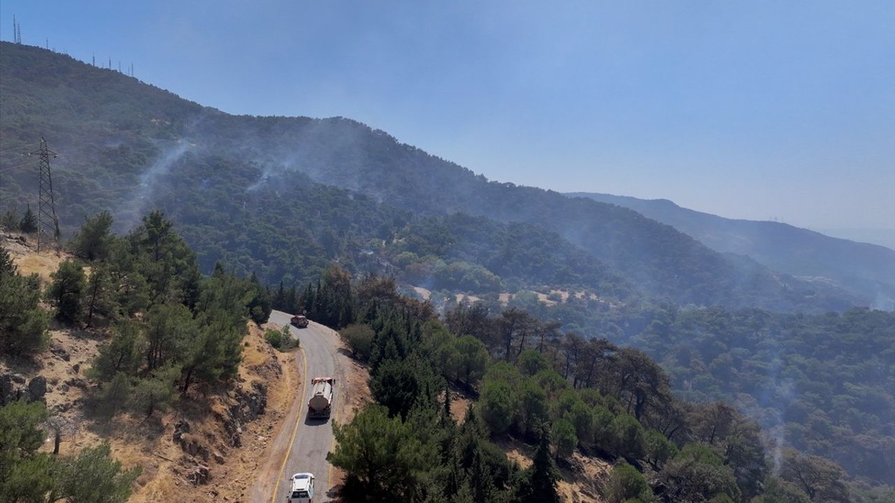 Yamanlar Dağı'ndaki Yangın Havadan Görüntülendi
