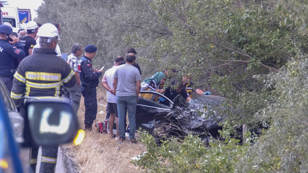 Konya'da Şarampole Devrilen Otomobilde Bir Kişi Hayatını Kaybetti