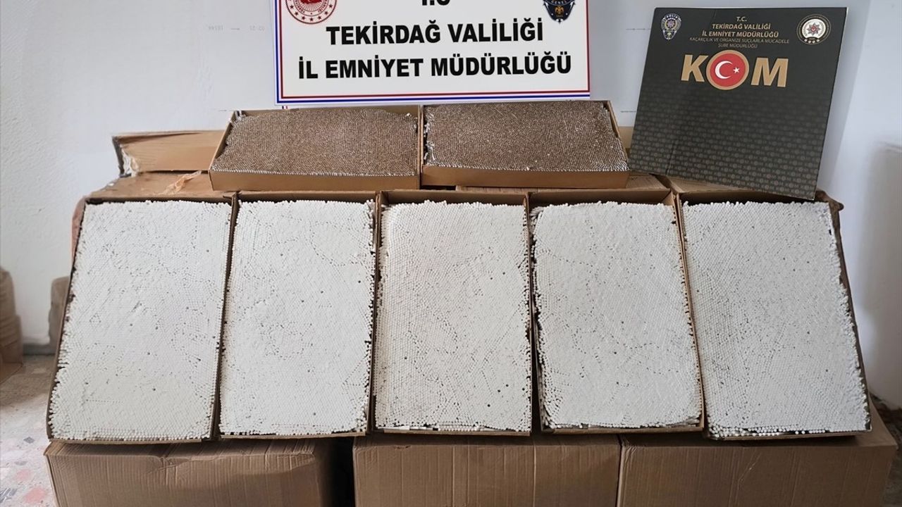 Tekirdağ'da 450 Bin Makaron Ele Geçirildi