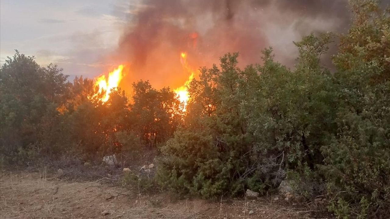 Afyonkarahisar'da Ormanlık Alana Sıçrayan Yangına Müdahale Ediliyor