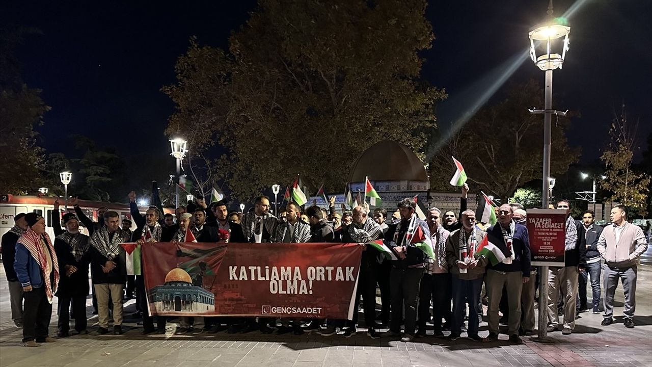 Konya'da İsrail Saldırılarına Protesto