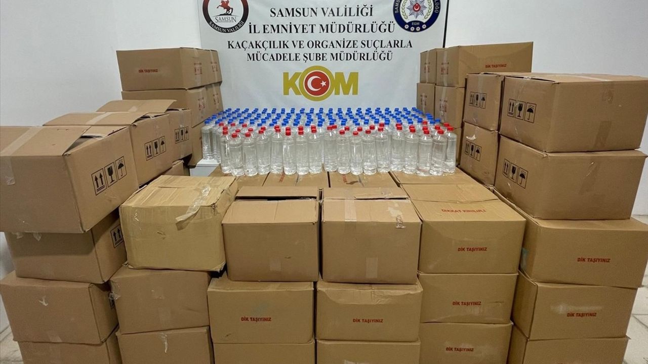 Samsun'da Kaçak 1200 Litre Etil Alkol Operasyonu