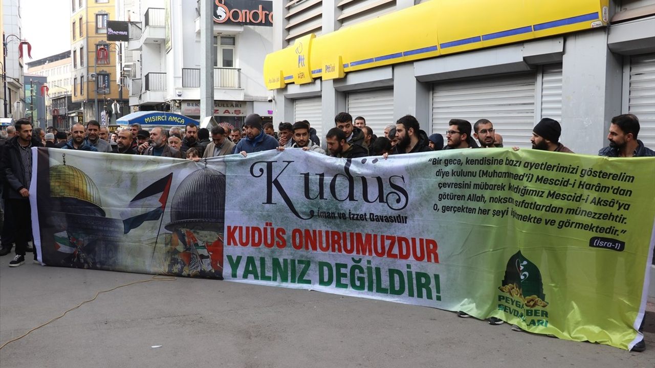 Ağrı'da Gazze Saldırılarına Protesto Düzenlendi