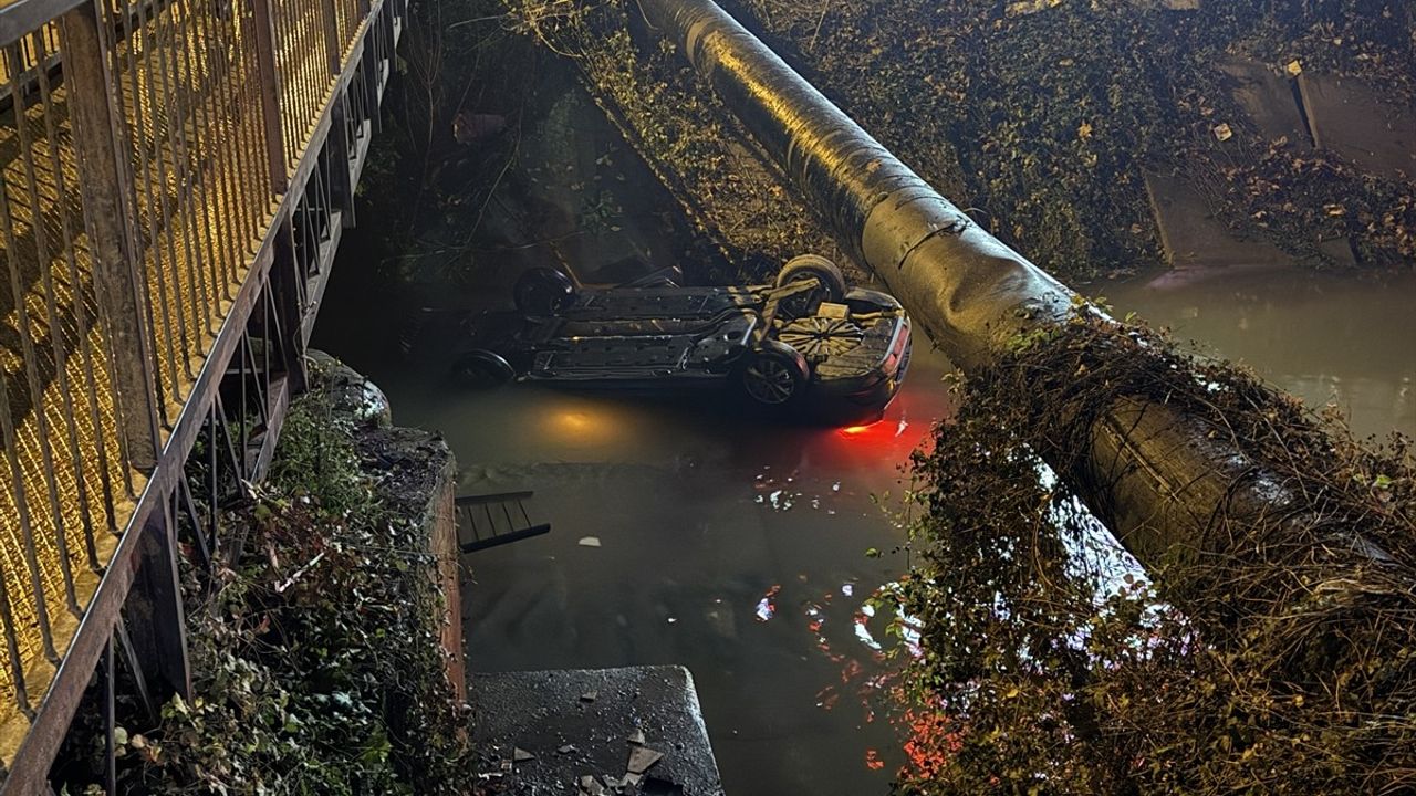 Düzce'de Otomobilin Dereye Devrilmesi Sonucu İki Yaralı