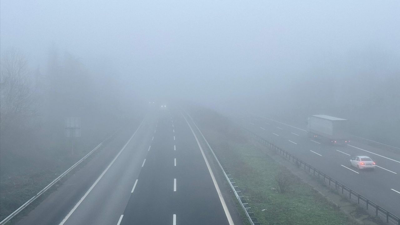 Düzce'de Sis Ulaşımı Olumsuz Etkiledi