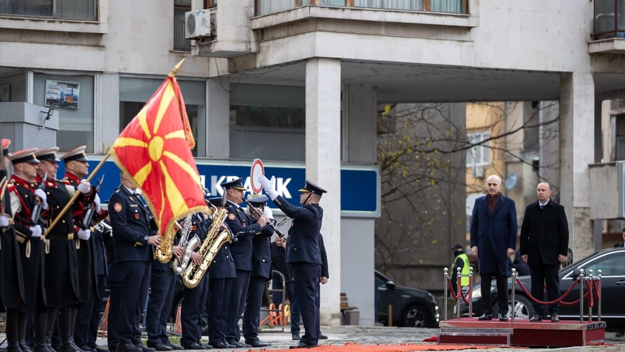 TBMM Başkanı Numan Kurtulmuş, Kuzey Makedonya'da Resmi Törende Karşılandı