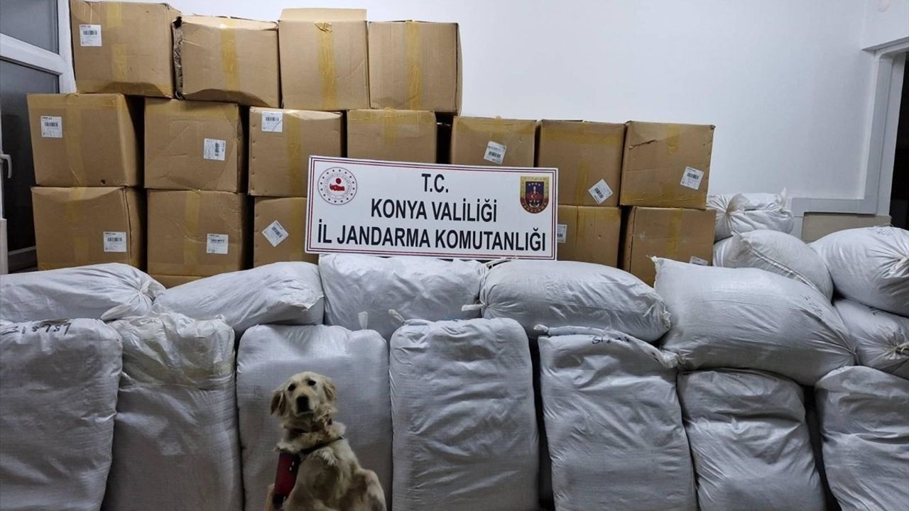 Konya'da Bandrolsüz 1822 Kilogram Tütün Ele Geçirildi