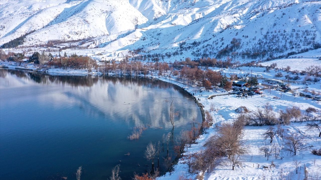 Hazar Gölü Karla Kaplandı: Dronla Görüntülendi