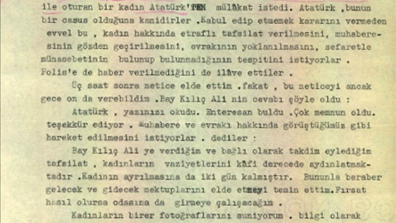 MİT'in 1935'teki İngiliz Gazeteci Hakkında Raporu