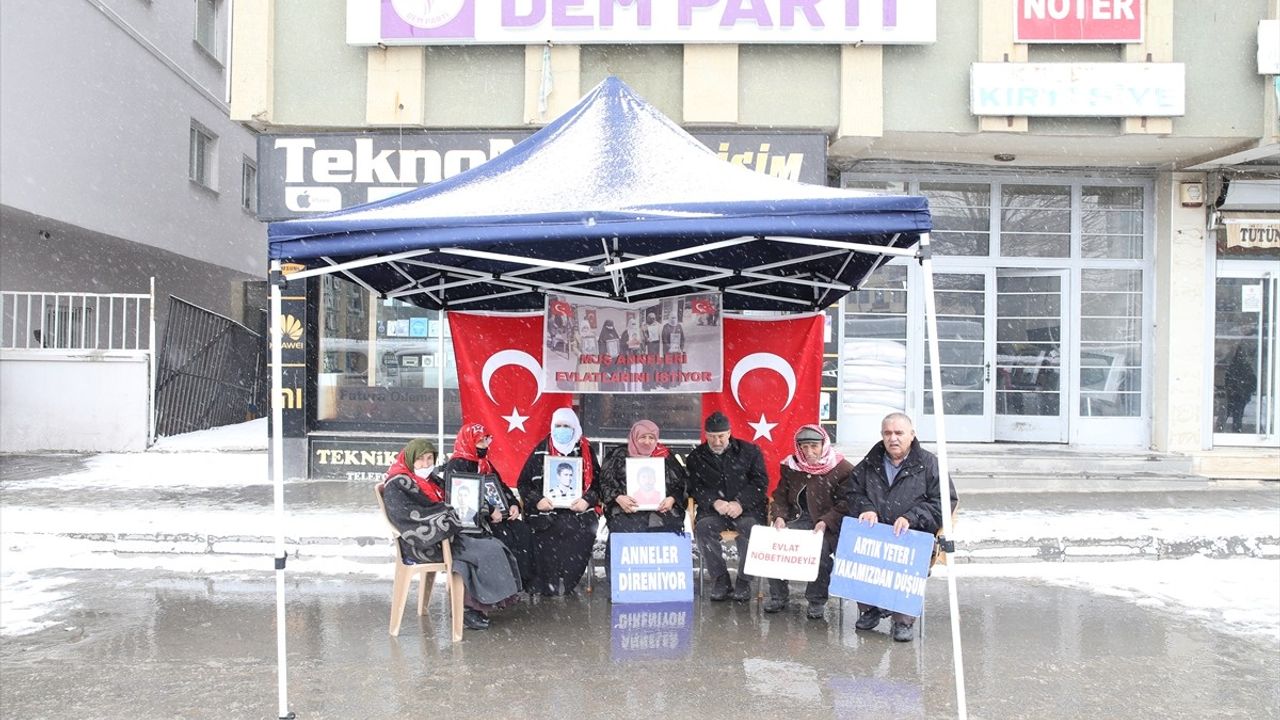 Muş'ta Ailelerin Çocukları İçin Eylemleri Devam Ediyor