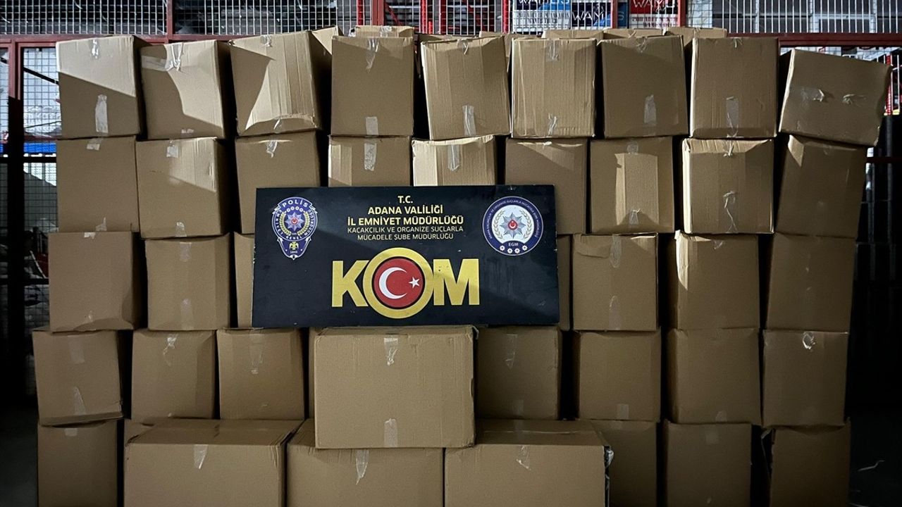 Adana'da 4 Milyon 125 Bin Makaron Ele Geçirildi