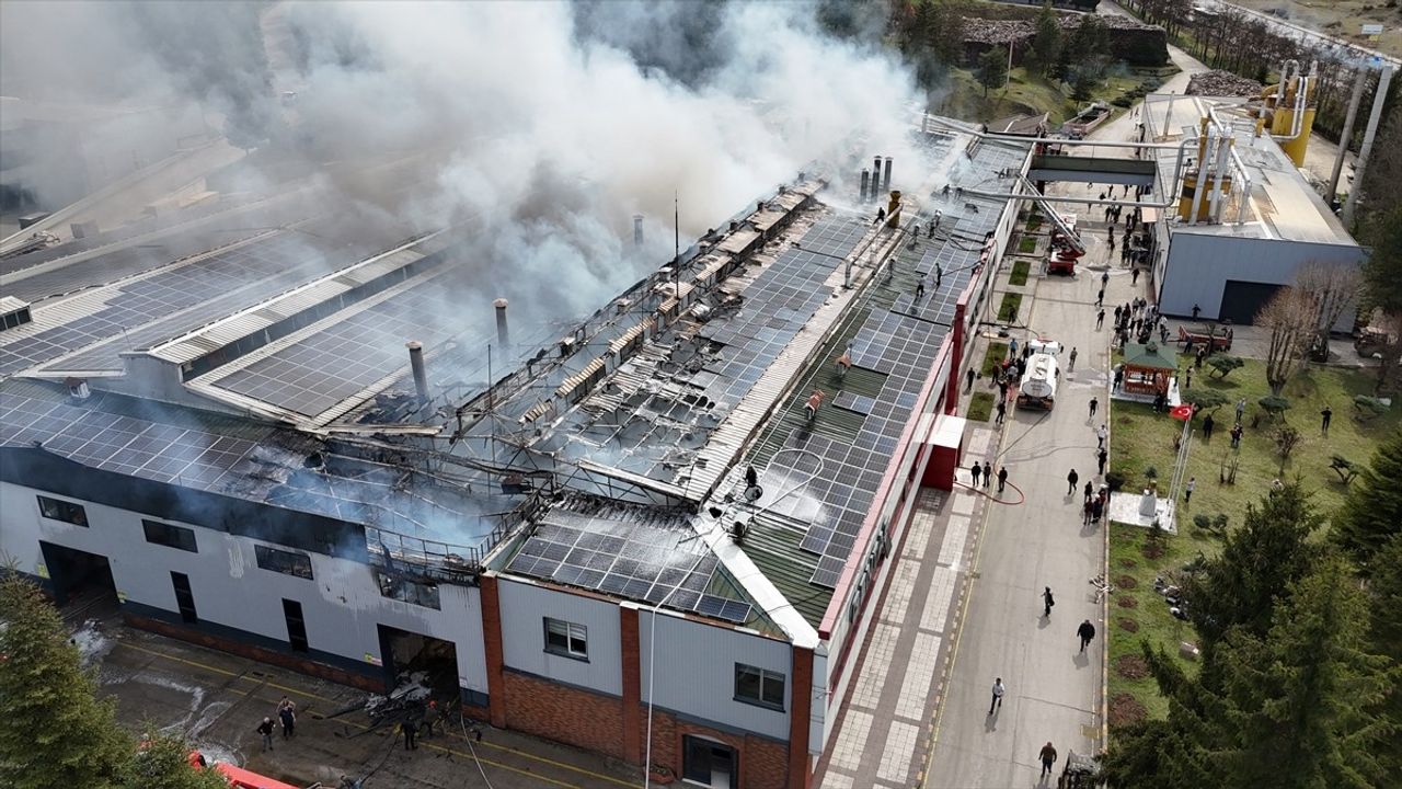 Bolu'da Orman Ürünleri Fabrikasında Yangın Kontrol Altına Alındı