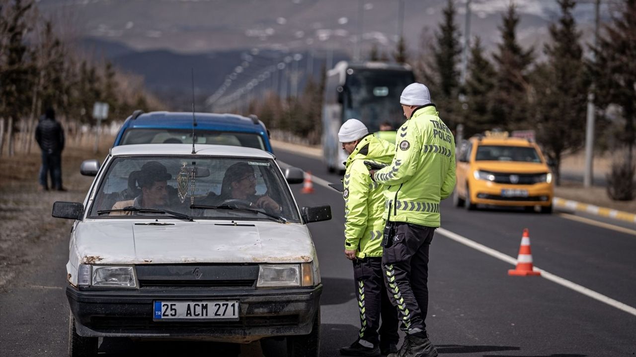 Erzurum'da Dron Destekli Trafik Denetimleri