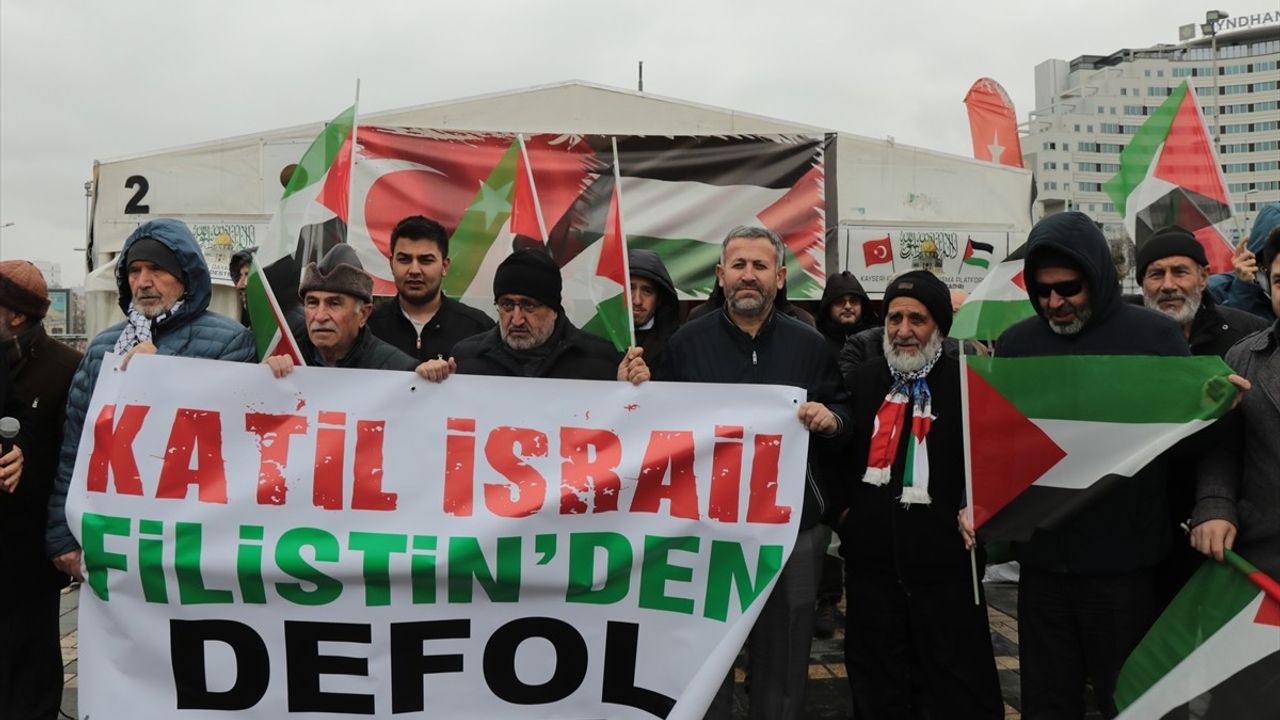 Kayseri'de İsrail Saldırılarına Protesto