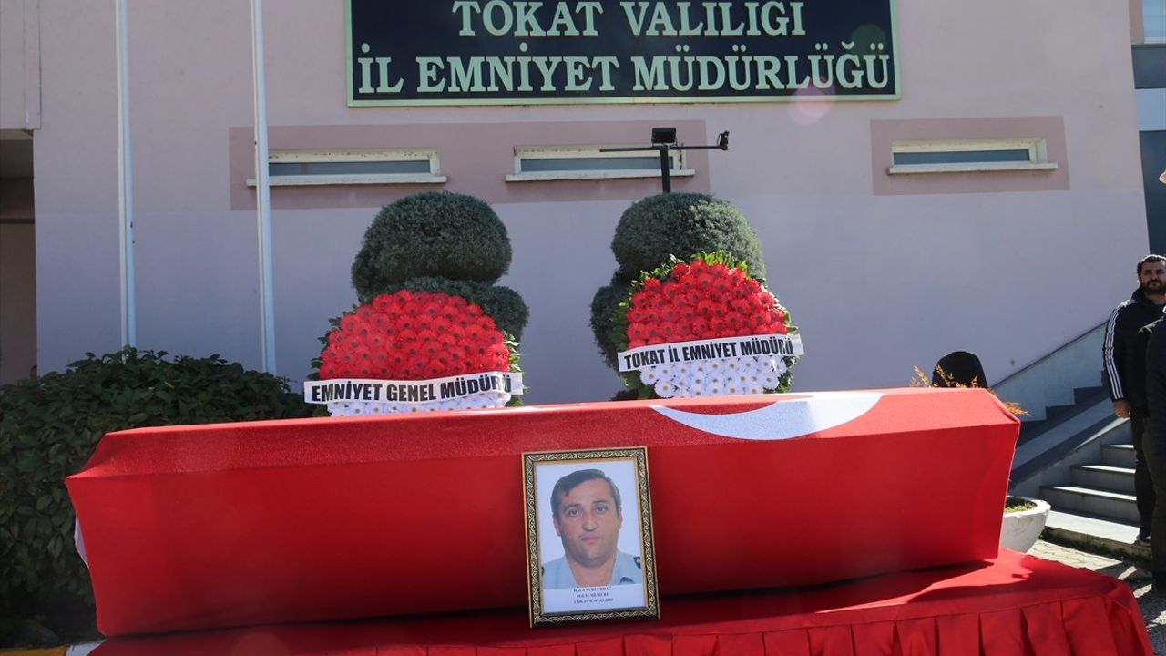 Tokat'ta Polis Memuru Hacı Nuri Erdağ İçin Cenaze Töreni Düzenlendi