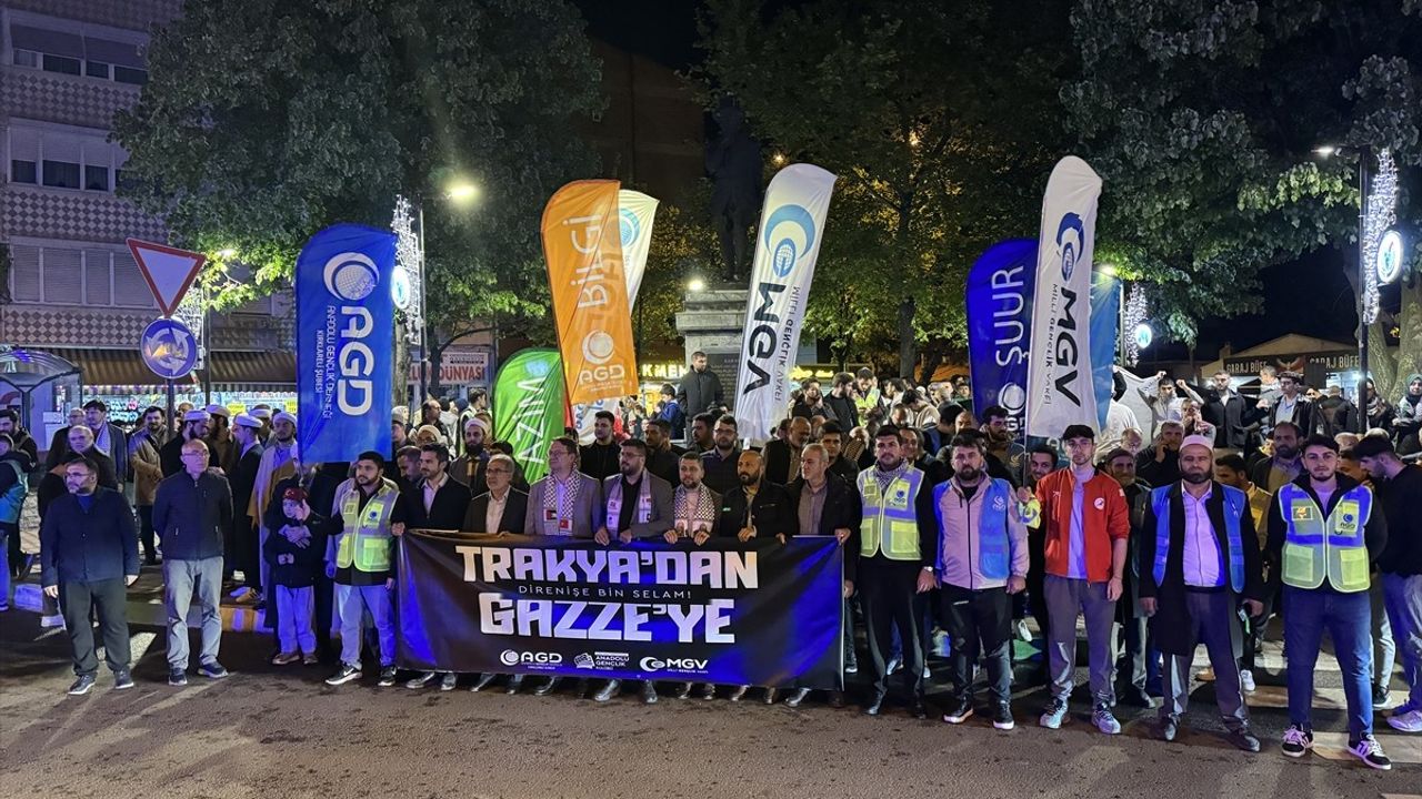 Kırklareli'nde Gazze Saldırıları Protesto Edildi