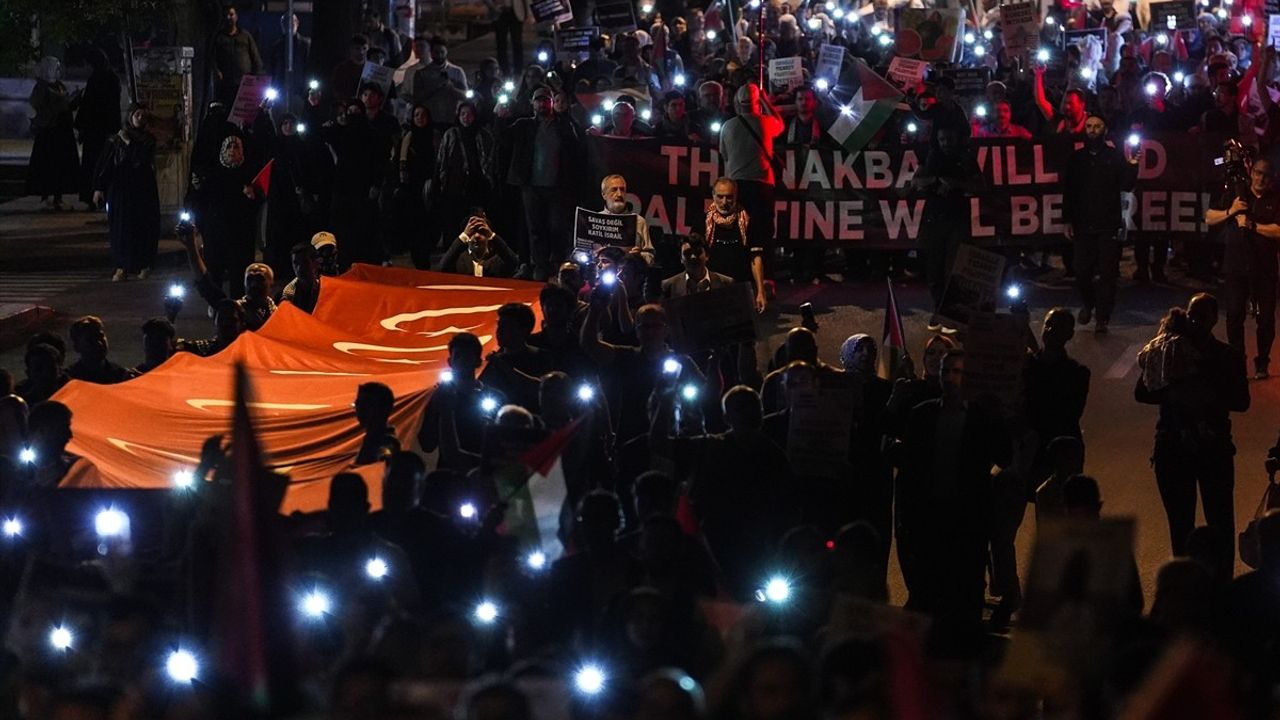 Ankara'da Gazze İçin Yürüyüş Düzenlendi
