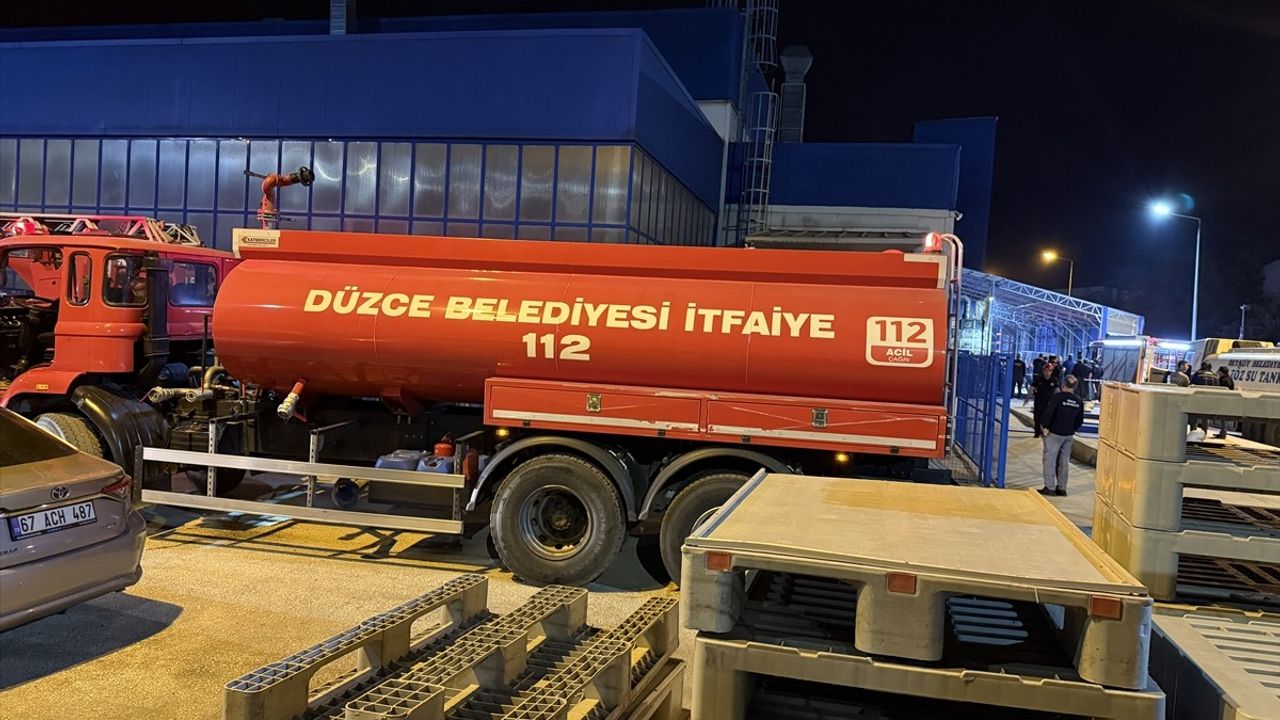 Düzce'de Otomotiv Fabrikasında Yangın Çıktı