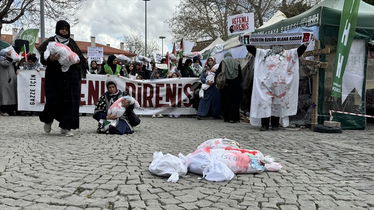 Konya'da Gazze Saldırılarına Protesto