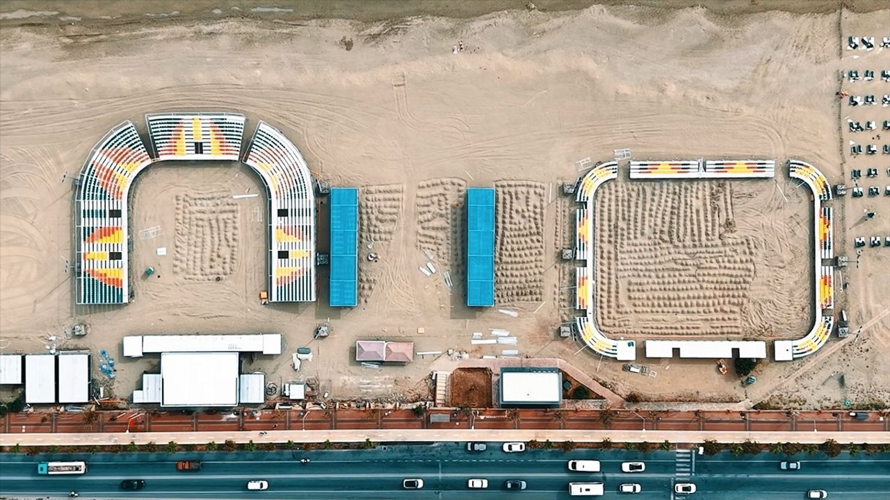 Alanya'da Avrupa Plaj Hentbolu Şampiyonaları İçin Hazırlıklar Devam Ediyor