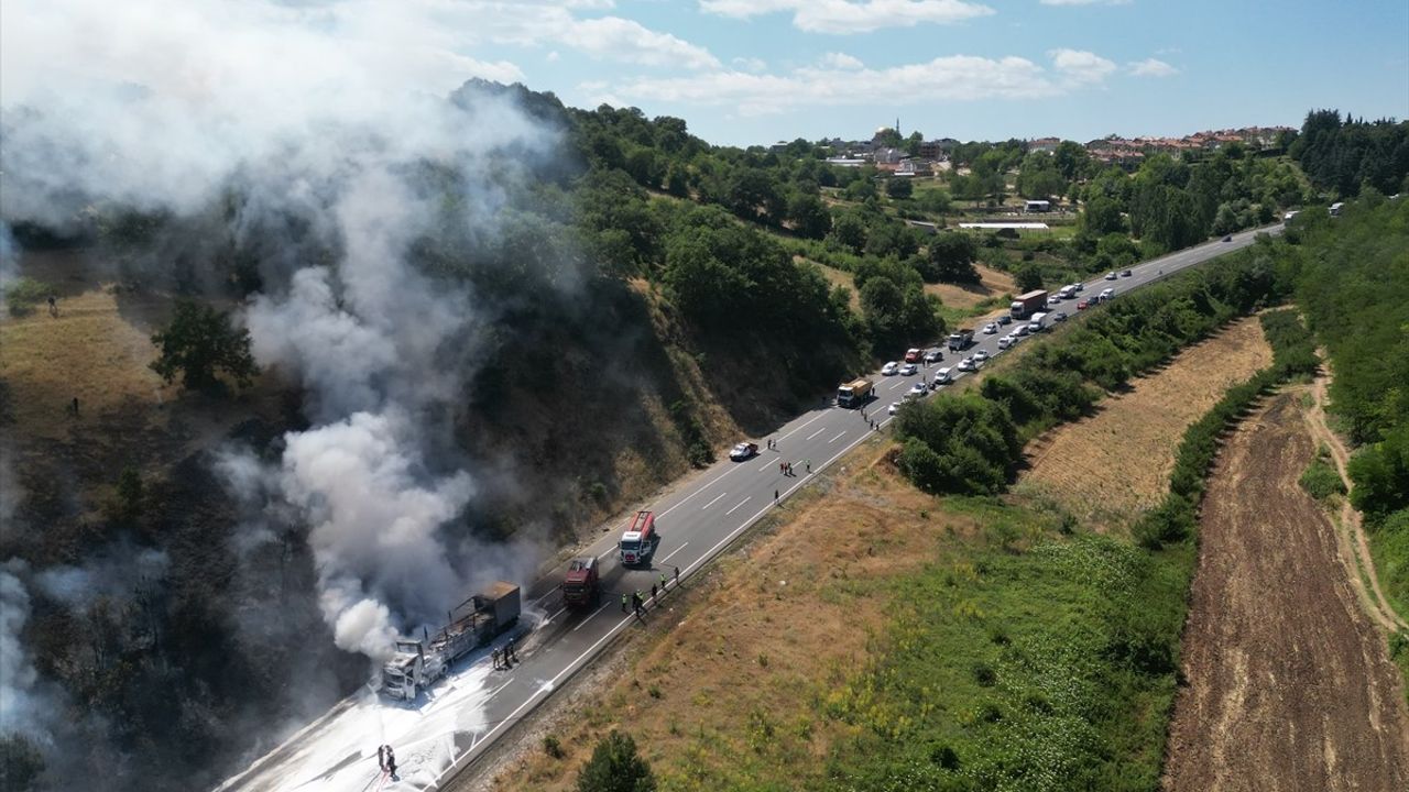 Bursa'da Tırdan Ormanlık Alana Sıçrayan Yangın Kontrol Altına Alındı