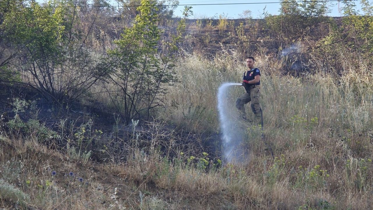 Bursa'nın İnegöl ilçesinde buğday tarlasında yangın