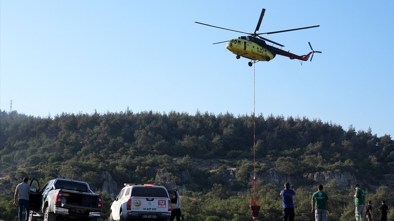 İzmir'de Orman Yangınına Hava ve Kara Müdahalesi Devam Ediyor