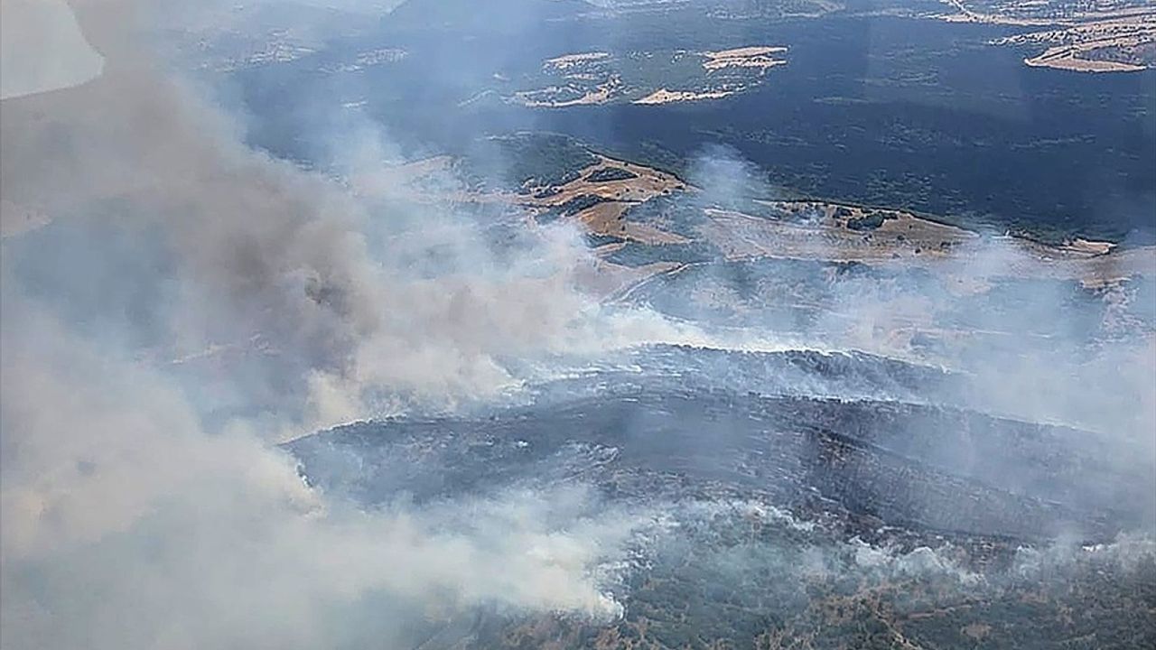 Manisa'nın Kula ilçesinde Orman Yangınına Müdahale Devam Ediyor
