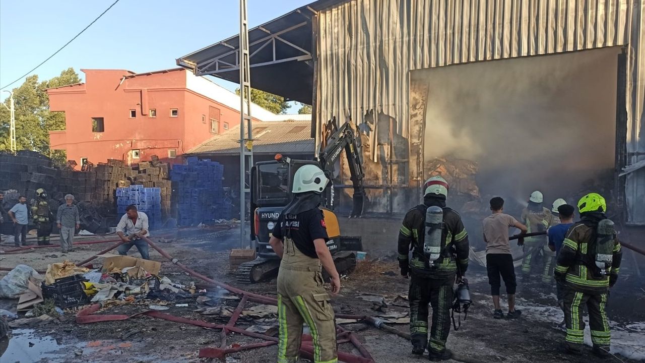 Bursa'da Meyve Sebze Paketleme Tesisinde Yangın Söndürüldü