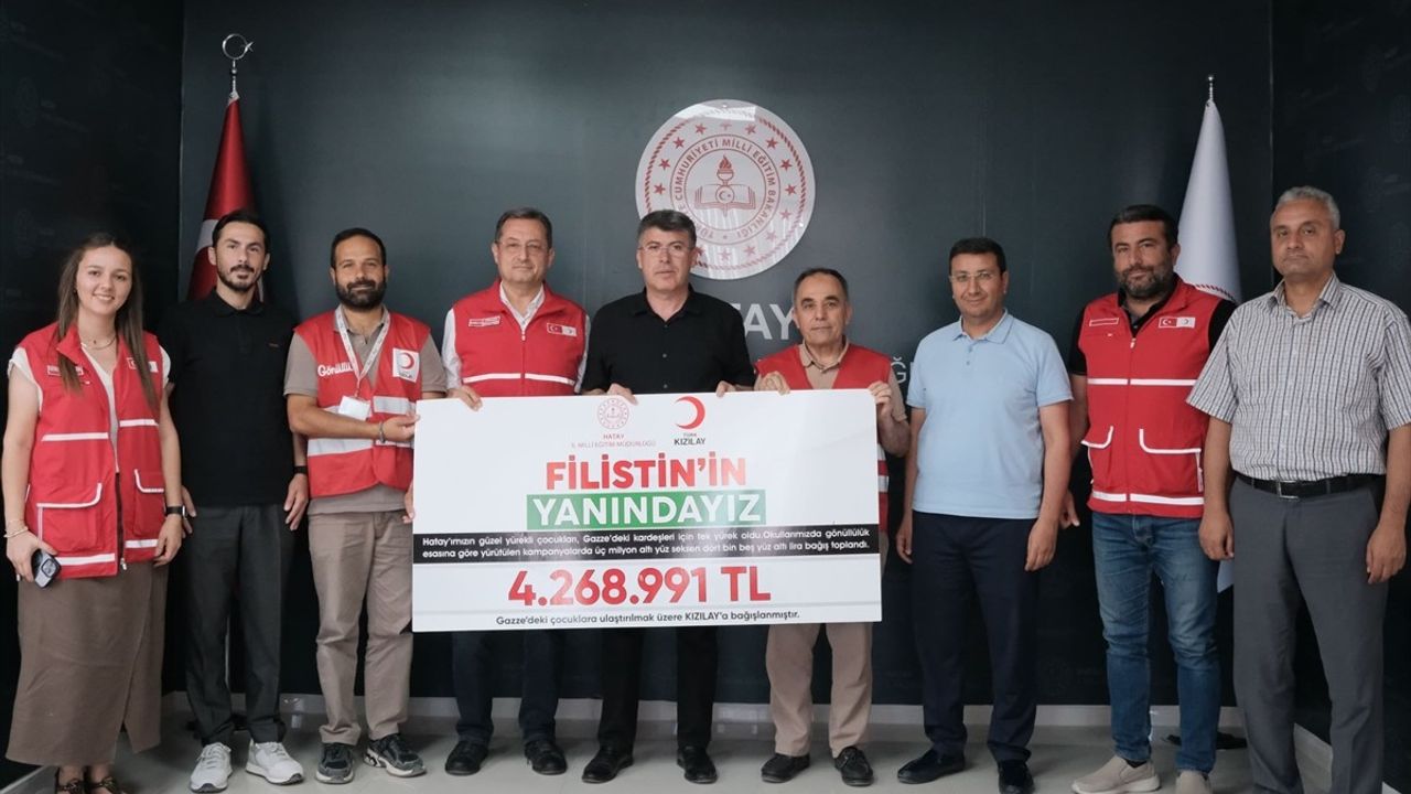 Hatay'daki Öğrencilerden Filistinli Çocuklara Destek