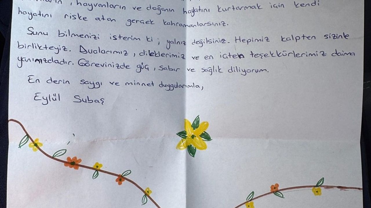 Karabük Öğrencilerinden Orman Kahramanlarına Teşekkür Mektubu