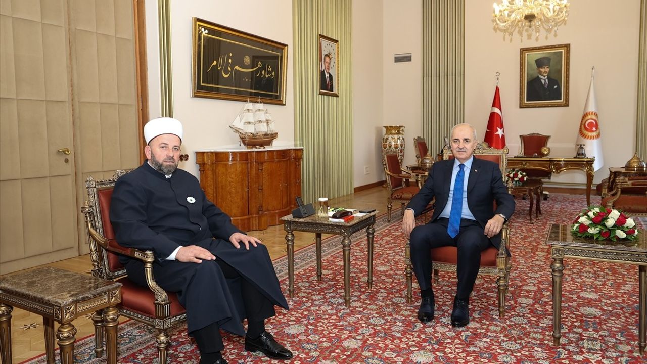 TBMM Başkanı Kurtulmuş, Karadağ İslam Birliği Başkanı Fejzic ile Bir Araya Geldi