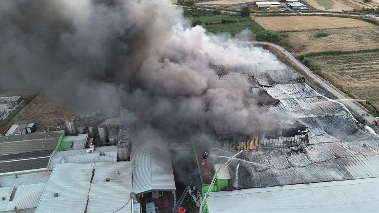 Balıkesir'deki Fabrika Yangınında Güvenlik Kamerası Görüntüleri Ortaya Çıktı
