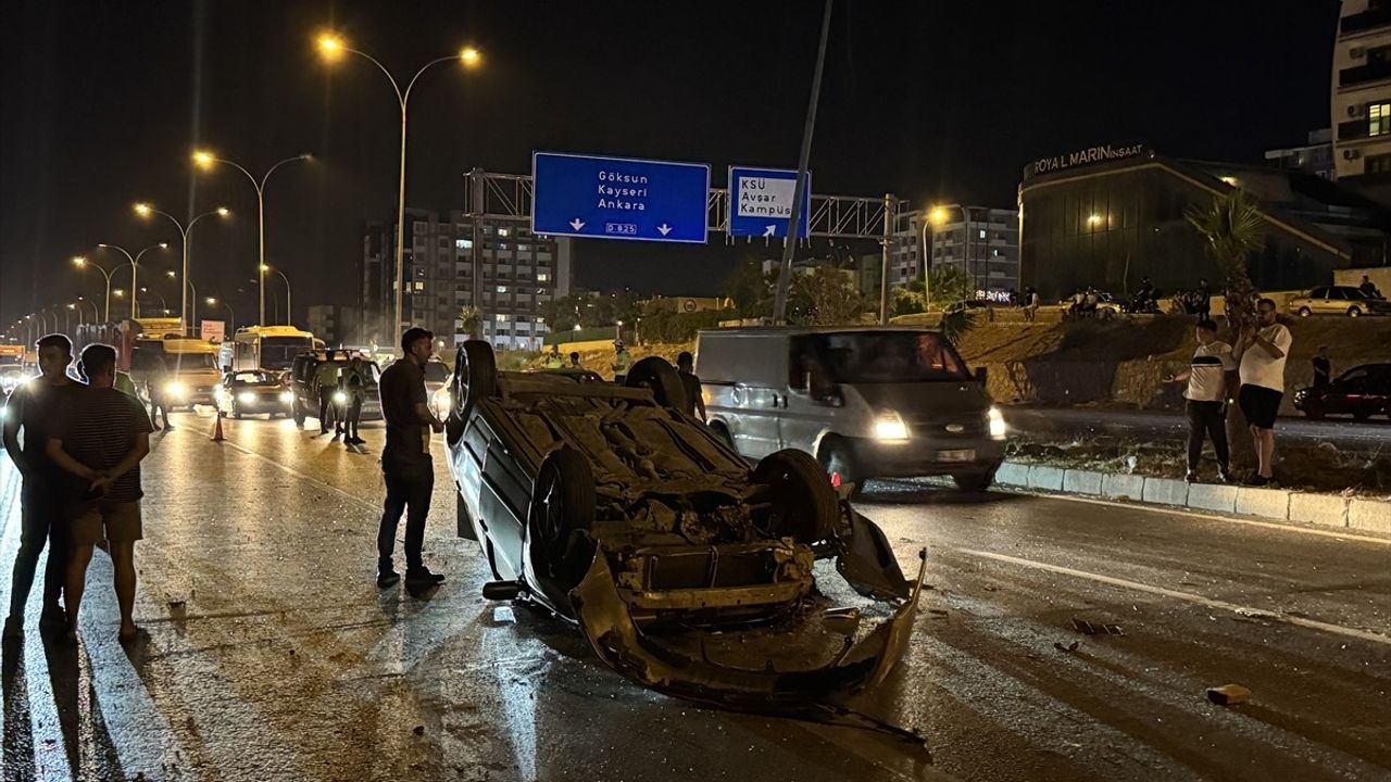 Kahramanmaraş'ta Takla Atan Otomobil Kazası