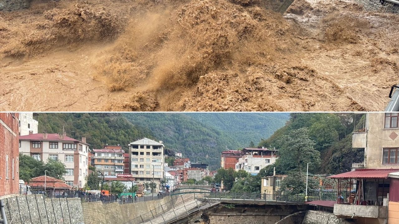Artvin Borçka'daki Tarihi Kesmetaş Köprü Çöktü